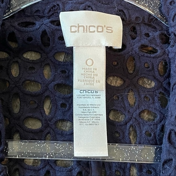 Chico’s Blue Eyelet Vest Jacket size 0 - Picture 11 of 15